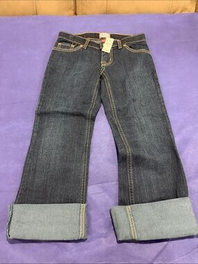 The Children's Place Dark Blue Bootcut Stretch Jeans with Cuffs